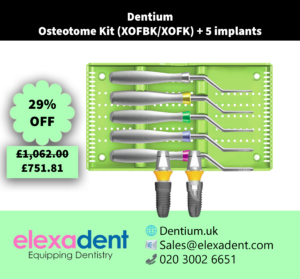Osteotome Kit (XOFBK/XOFK) + 5 implants