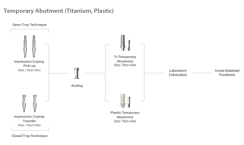 Temporary Abutment (titanium, plastic) detail